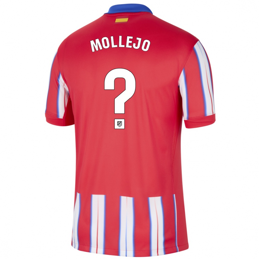 Niño Fútbol Camiseta Victor Mollejo #0 Rojo Blanco Azul 1ª Equipación 2024/25 Perú