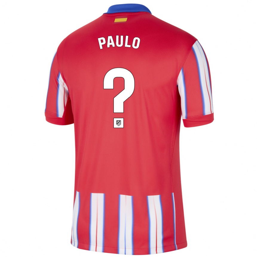 Niño Fútbol Camiseta Marcos Paulo #0 Rojo Blanco Azul 1ª Equipación 2024/25 Perú