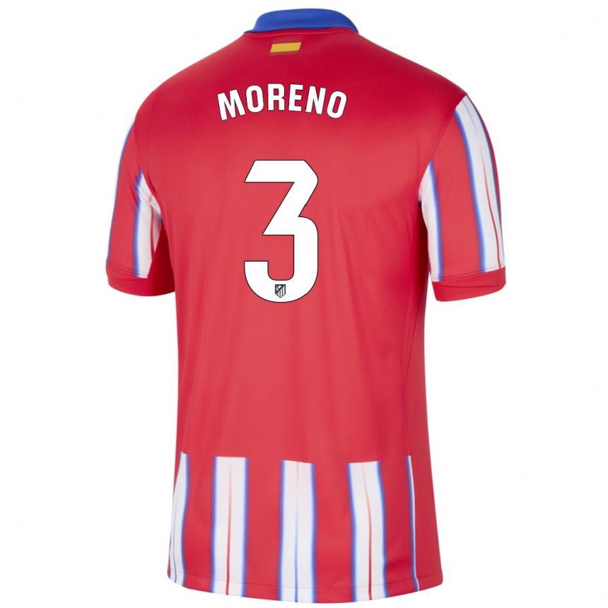 Niño Fútbol Camiseta Marco Moreno #3 Rojo Blanco Azul 1ª Equipación 2024/25 Perú