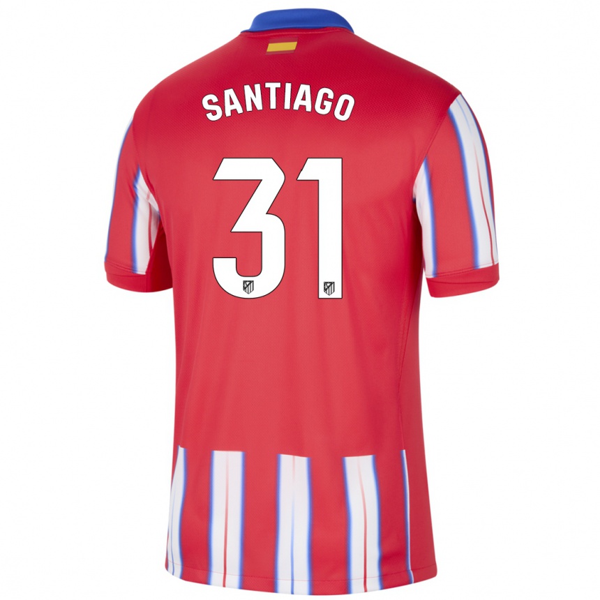 Niño Fútbol Camiseta Abraham Santiago #31 Rojo Blanco Azul 1ª Equipación 2024/25 Perú