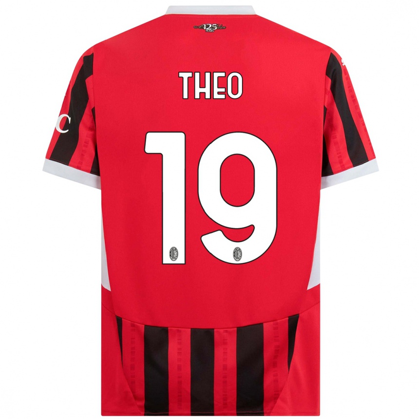 Niño Fútbol Camiseta Theo Hernandez #19 Rojo Negro 1ª Equipación 2024/25 Perú