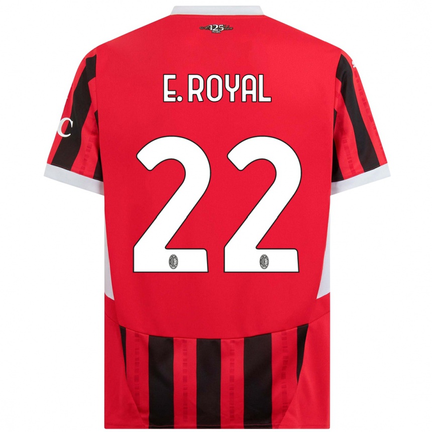 Niño Fútbol Camiseta Emerson Royal #22 Rojo Negro 1ª Equipación 2024/25 Perú