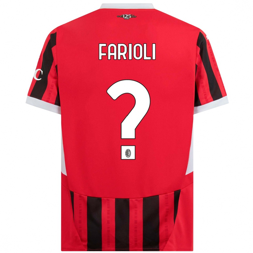 Niño Fútbol Camiseta Simone Farioli #0 Rojo Negro 1ª Equipación 2024/25 Perú