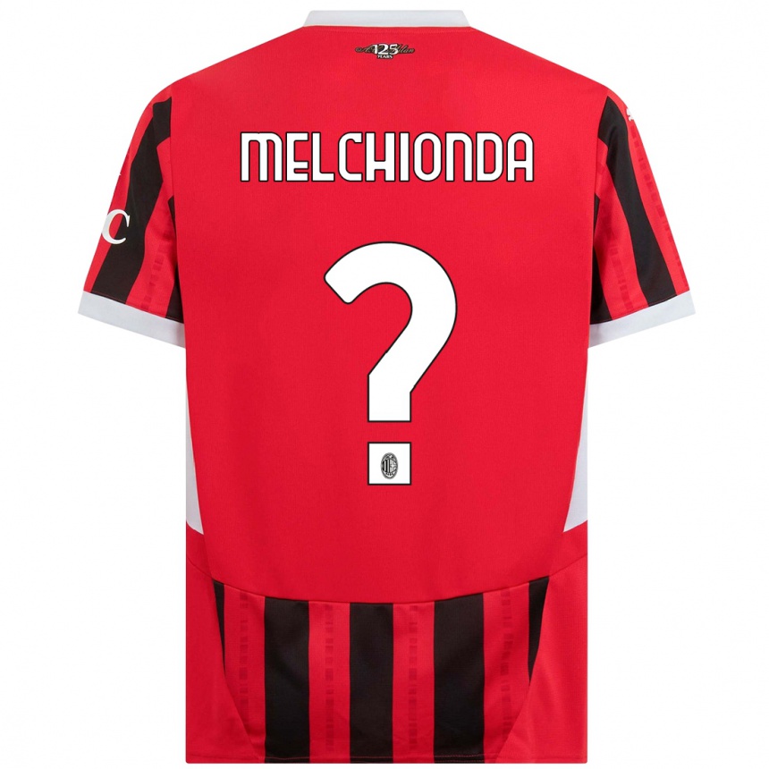 Niño Fútbol Camiseta Marco Melchionda #0 Rojo Negro 1ª Equipación 2024/25 Perú