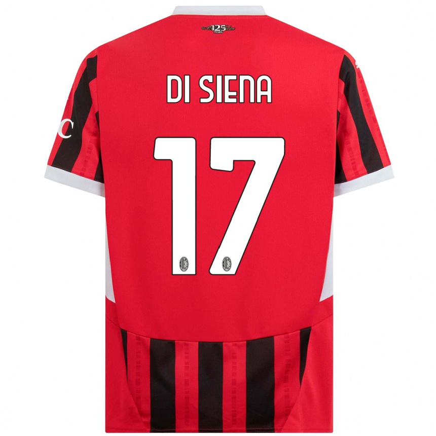 Niño Fútbol Camiseta Andrea Di Siena #17 Rojo Negro 1ª Equipación 2024/25 Perú