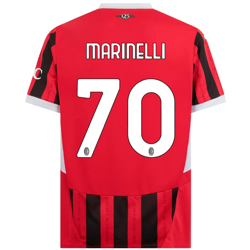 Niño Fútbol Camiseta Gloria Marinelli #70 Rojo Negro 1ª Equipación 2024/25 Perú