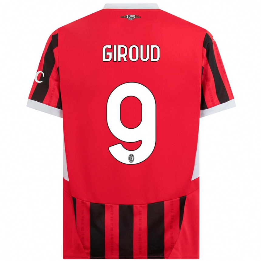 Niño Fútbol Camiseta Olivier Giroud #9 Rojo Negro 1ª Equipación 2024/25 Perú