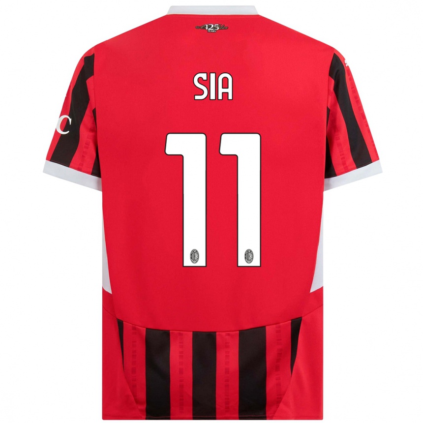 Niño Fútbol Camiseta Diego Sia #11 Rojo Negro 1ª Equipación 2024/25 Perú