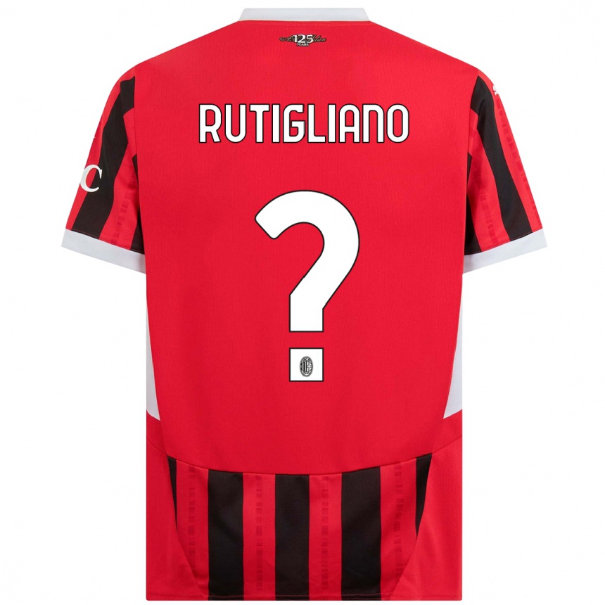 Niño Fútbol Camiseta Samuele Rutigliano #0 Rojo Negro 1ª Equipación 2024/25 Perú