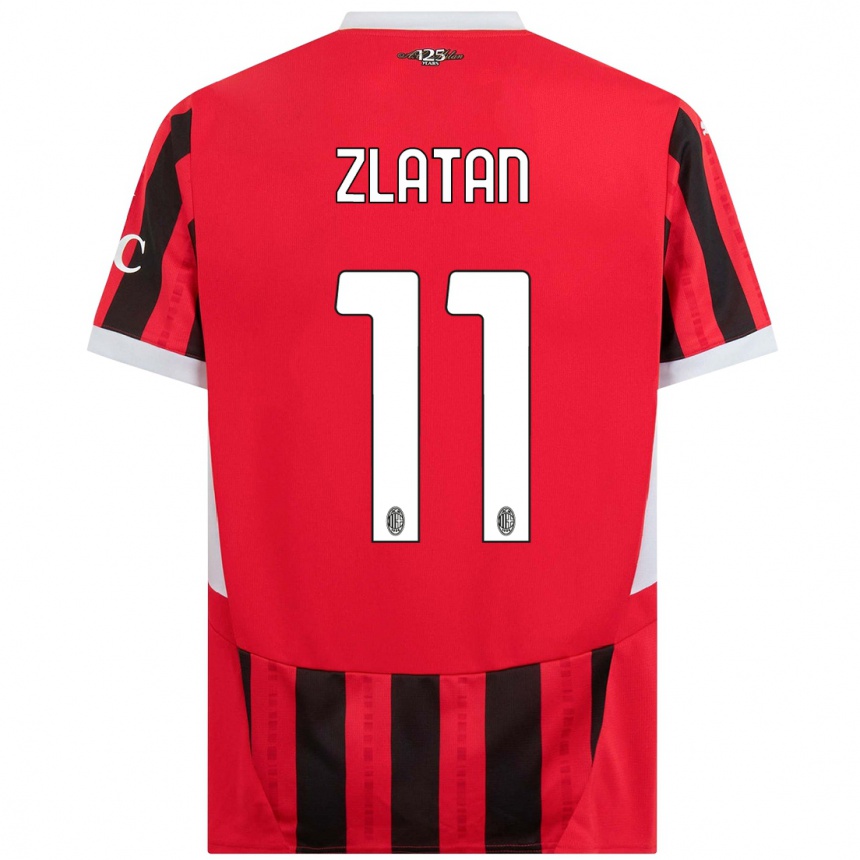 Niño Fútbol Camiseta Zlatan Ibrahimovic #11 Rojo Negro 1ª Equipación 2024/25 Perú