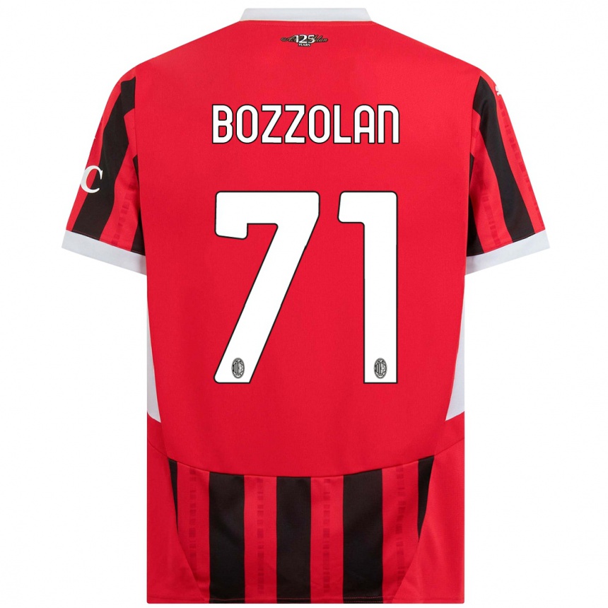 Niño Fútbol Camiseta Andrea Bozzolan #71 Rojo Negro 1ª Equipación 2024/25 Perú