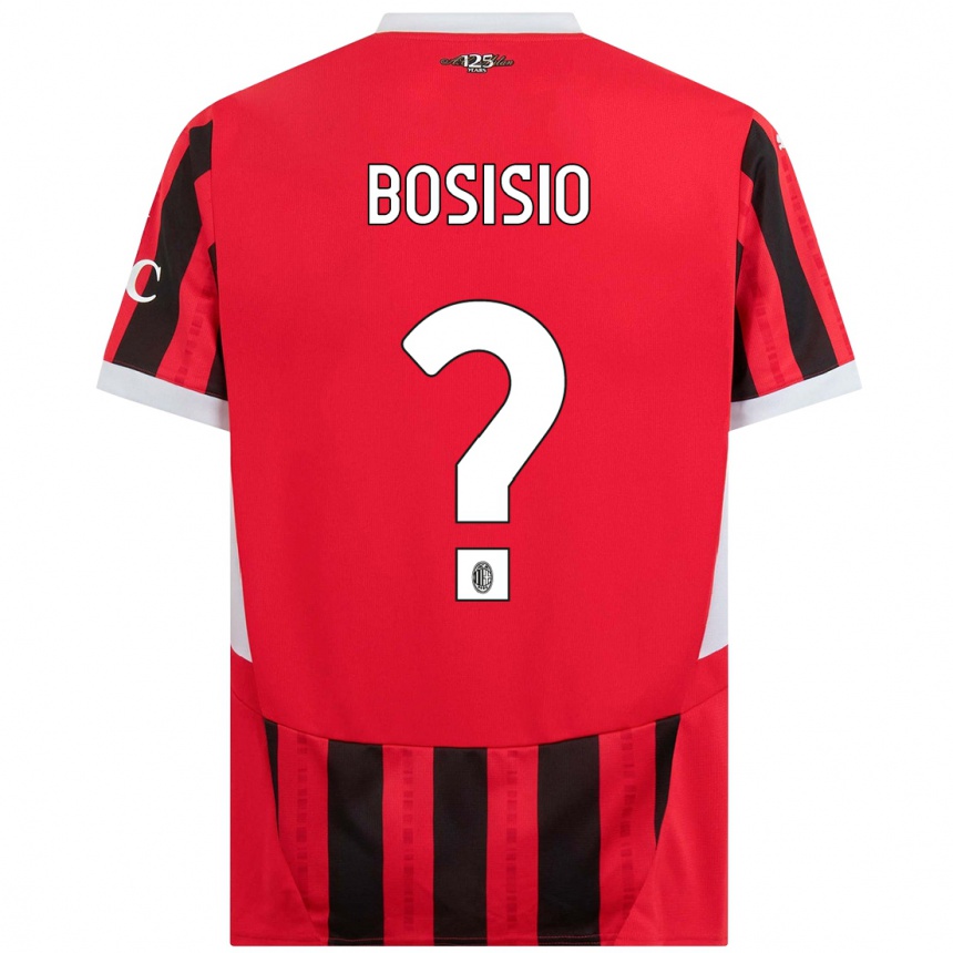 Niño Fútbol Camiseta Josue Bosisio #0 Rojo Negro 1ª Equipación 2024/25 Perú