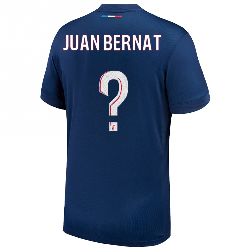 Niño Fútbol Camiseta Juan Bernat #0 Azul Marino Blanco 1ª Equipación 2024/25 Perú