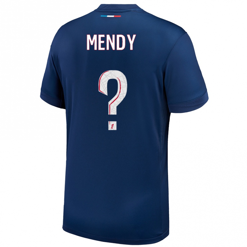 Niño Fútbol Camiseta Tony Mendy #0 Azul Marino Blanco 1ª Equipación 2024/25 Perú