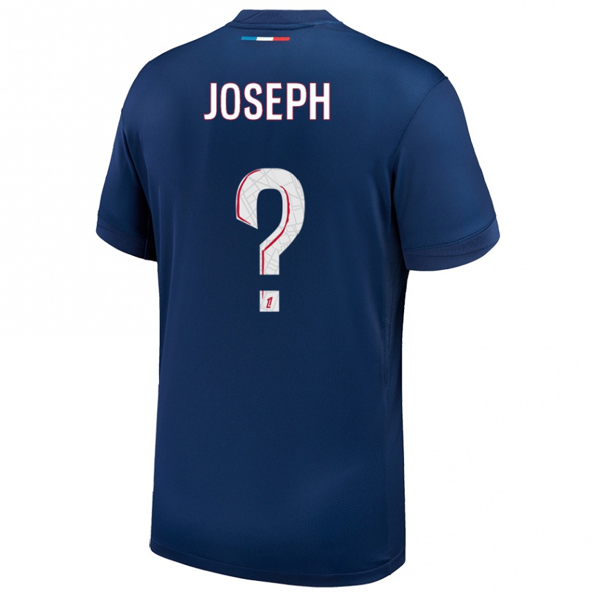 Niño Fútbol Camiseta Amelie Joseph #0 Azul Marino Blanco 1ª Equipación 2024/25 Perú