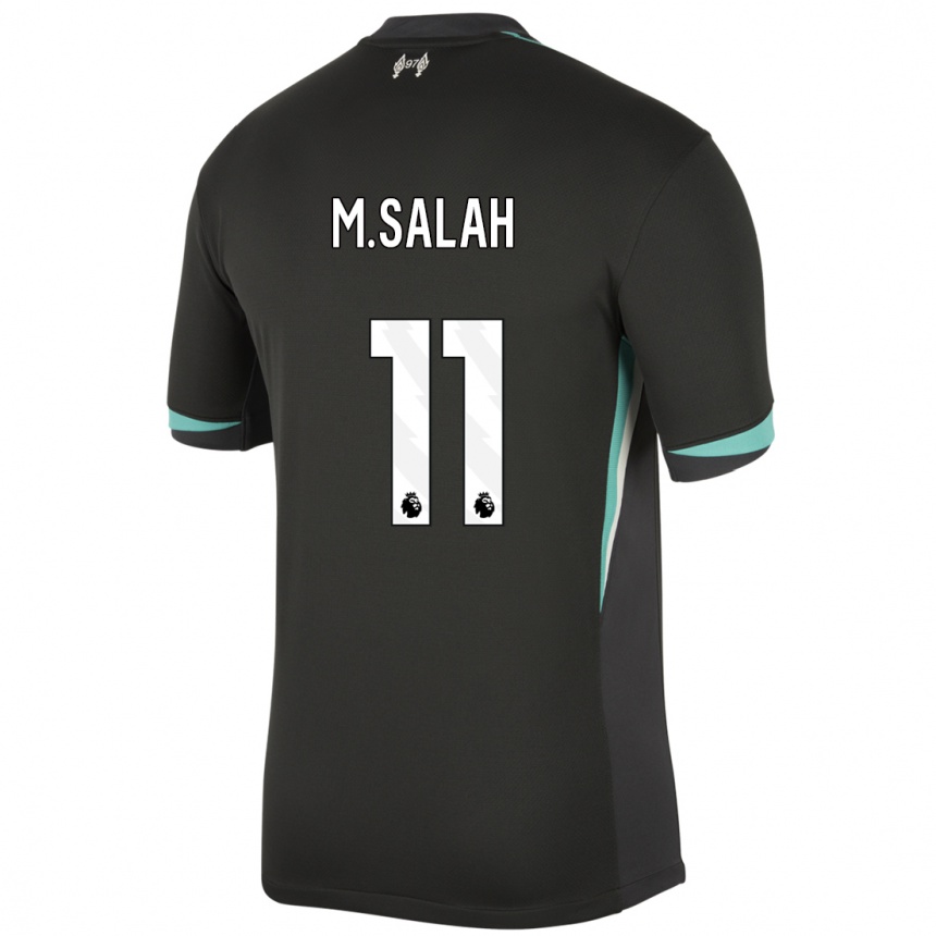 Niño Fútbol Camiseta Mohamed Salah #11 Negro Antracita Blanco 2ª Equipación 2024/25 Perú