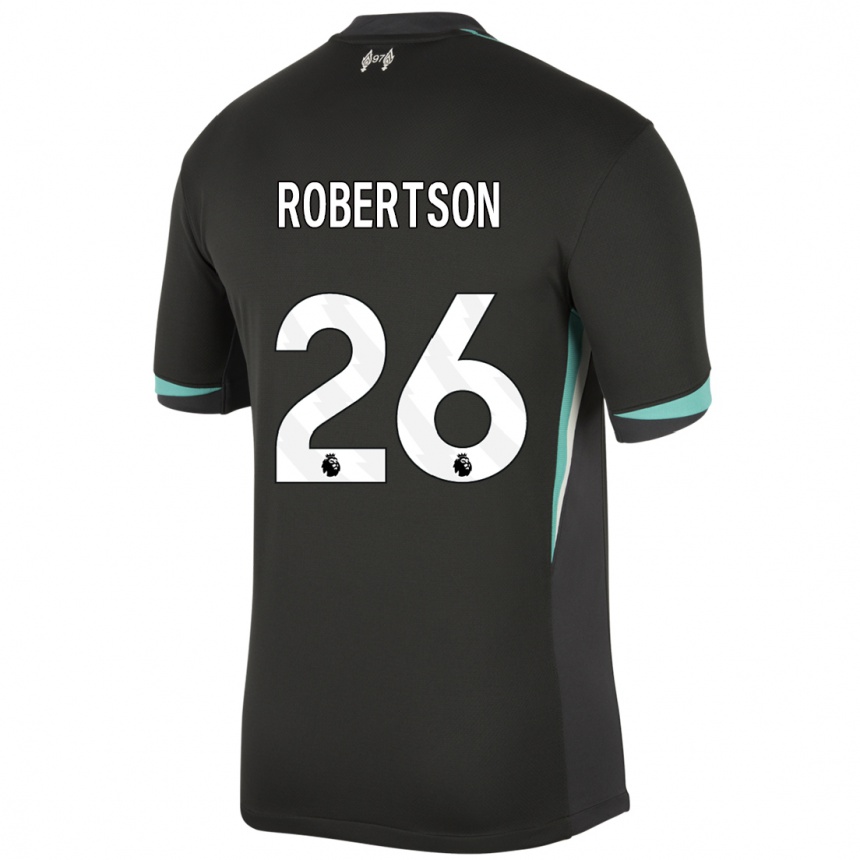 Niño Fútbol Camiseta Andrew Robertson #26 Negro Antracita Blanco 2ª Equipación 2024/25 Perú