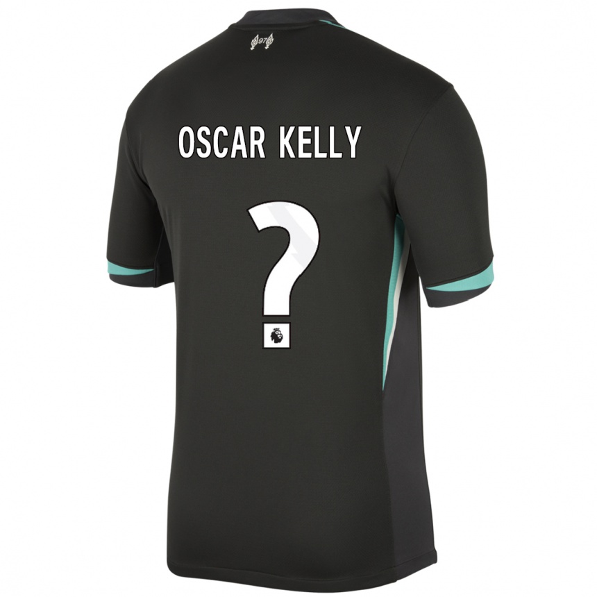 Niño Fútbol Camiseta Oscar Kelly #0 Negro Antracita Blanco 2ª Equipación 2024/25 Perú