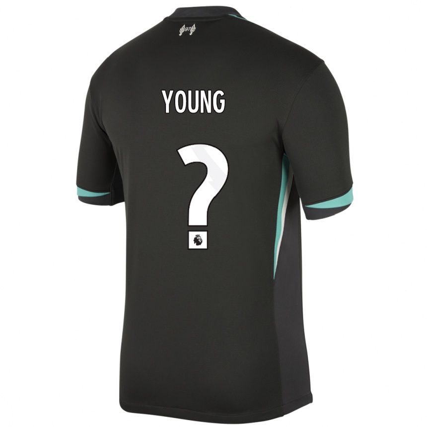 Niño Fútbol Camiseta Ranel Young #0 Negro Antracita Blanco 2ª Equipación 2024/25 Perú