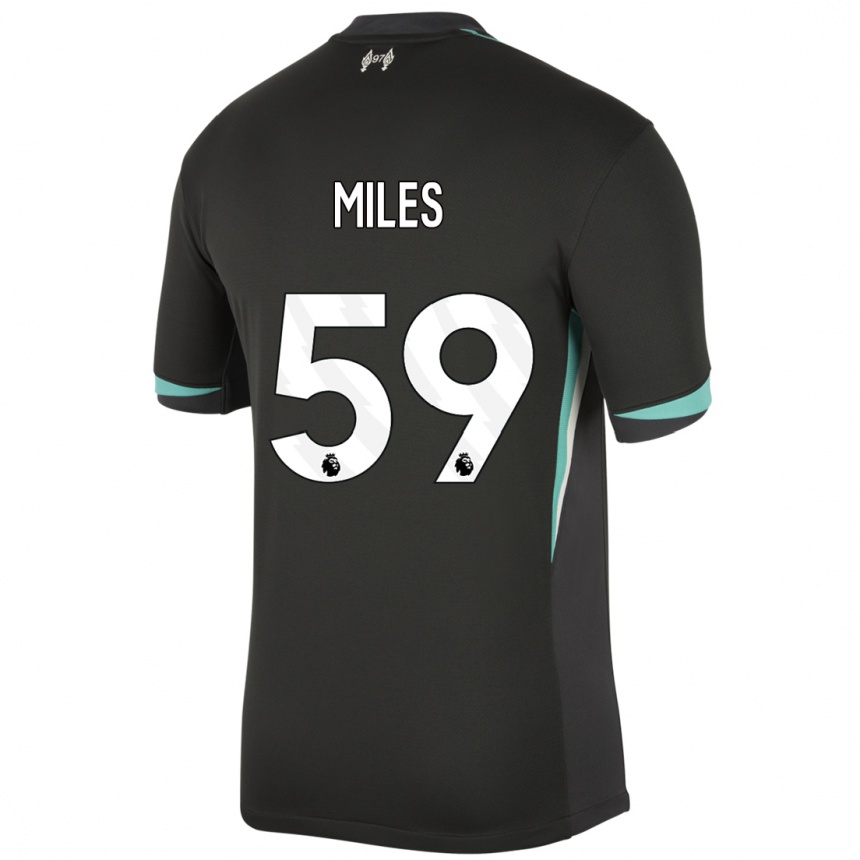 Niño Fútbol Camiseta Terence Miles #59 Negro Antracita Blanco 2ª Equipación 2024/25 Perú