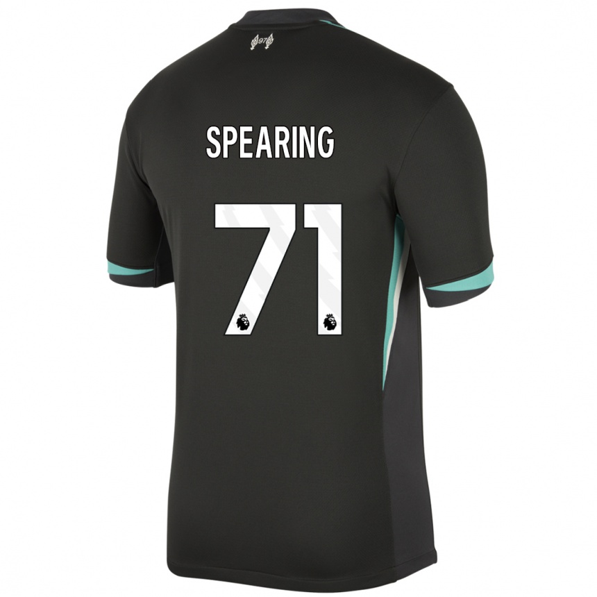 Niño Fútbol Camiseta Jay Spearing #71 Negro Antracita Blanco 2ª Equipación 2024/25 Perú