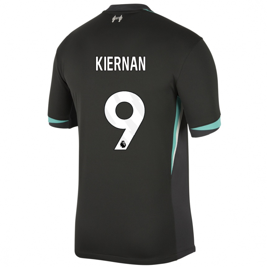 Niño Fútbol Camiseta Leanne Kiernan #9 Negro Antracita Blanco 2ª Equipación 2024/25 Perú