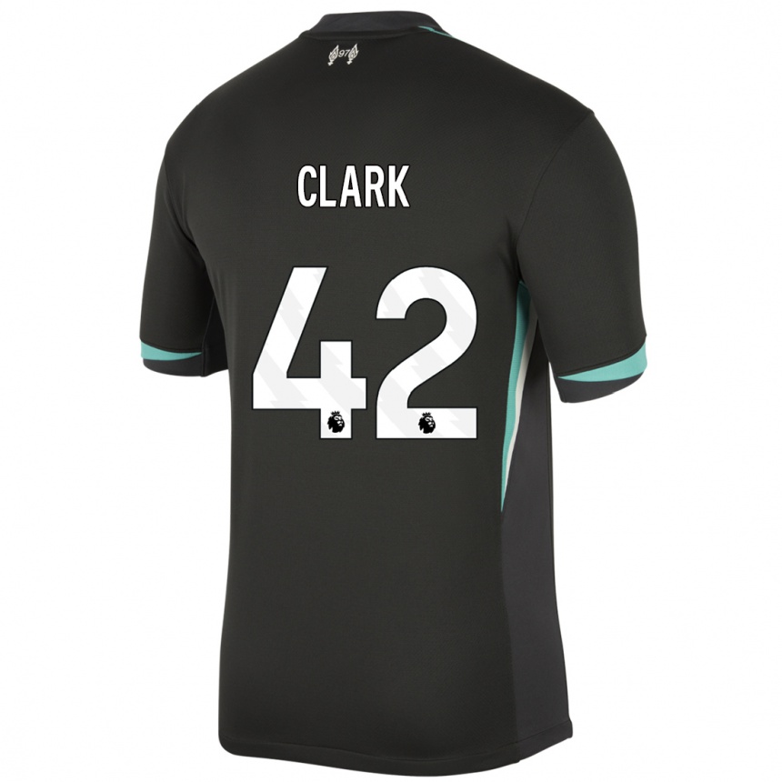 Niño Fútbol Camiseta Bobby Clark #42 Negro Antracita Blanco 2ª Equipación 2024/25 Perú