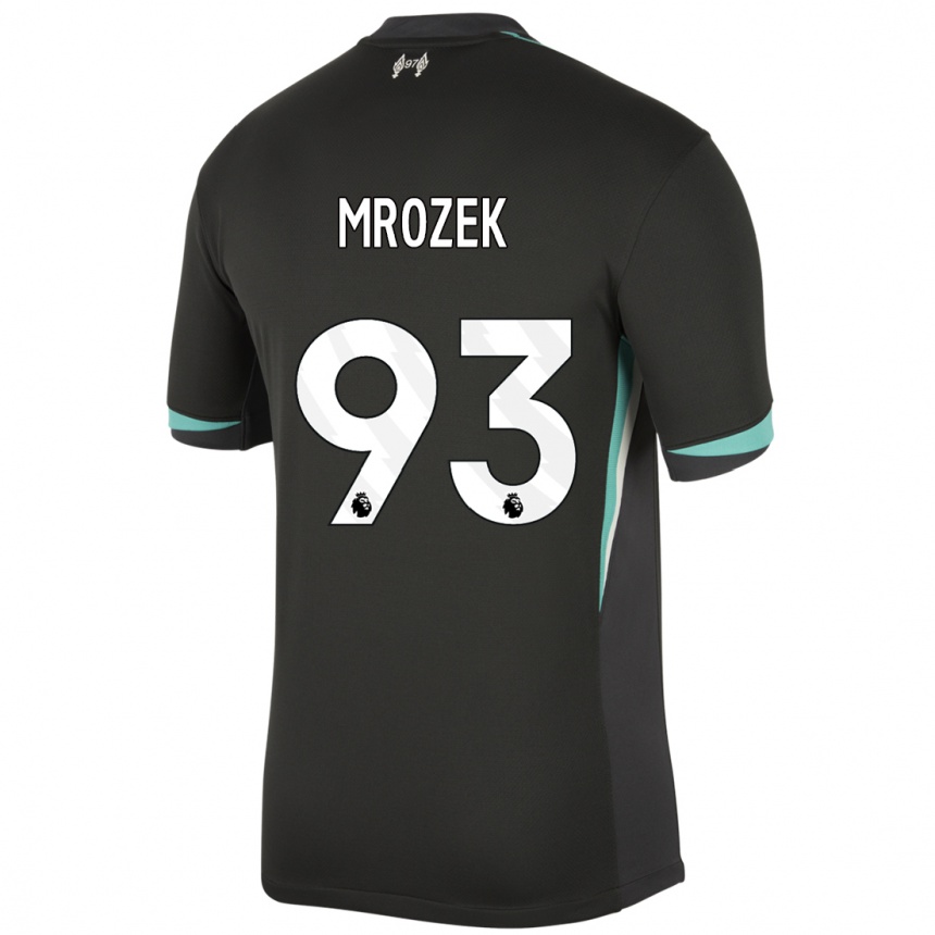 Niño Fútbol Camiseta Fabian Mrozek #93 Negro Antracita Blanco 2ª Equipación 2024/25 Perú