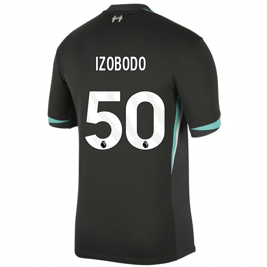 Niño Fútbol Camiseta Elijah Izobodo John #50 Negro Antracita Blanco 2ª Equipación 2024/25 Perú