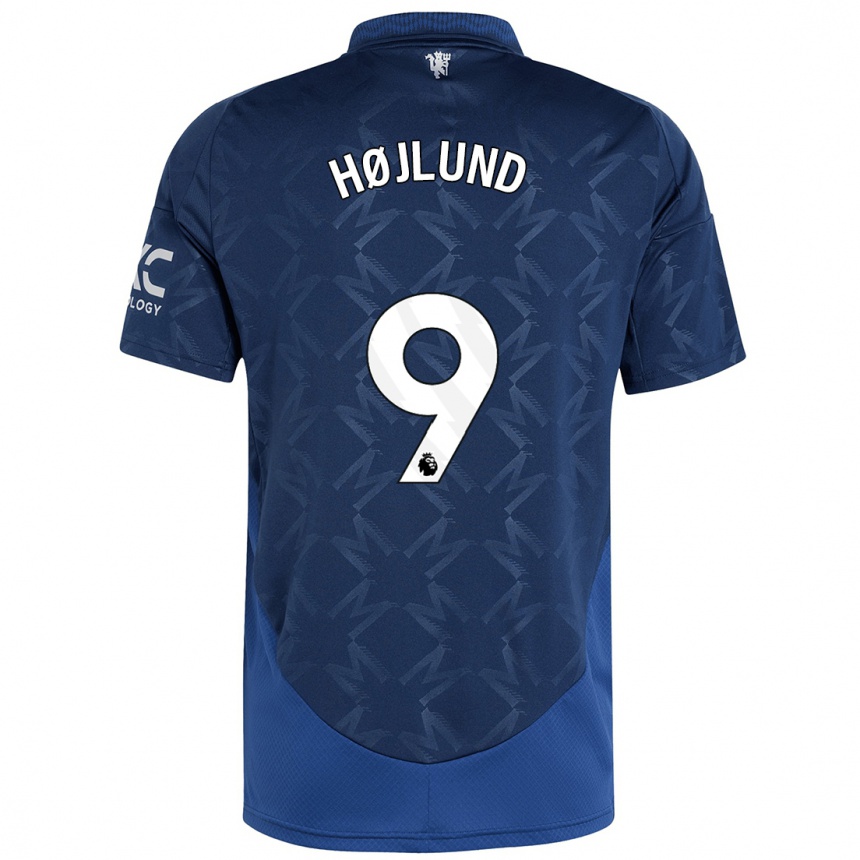 Niño Fútbol Camiseta Rasmus Højlund #9 Índigo 2ª Equipación 2024/25 Perú