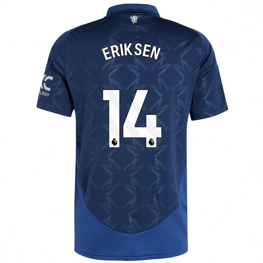 Niño Fútbol Camiseta Christian Eriksen #14 Índigo 2ª Equipación 2024/25 Perú