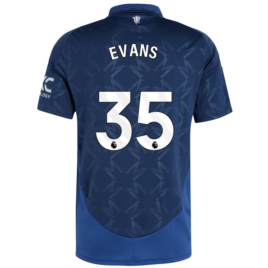 Niño Fútbol Camiseta Jonny Evans #35 Índigo 2ª Equipación 2024/25 Perú