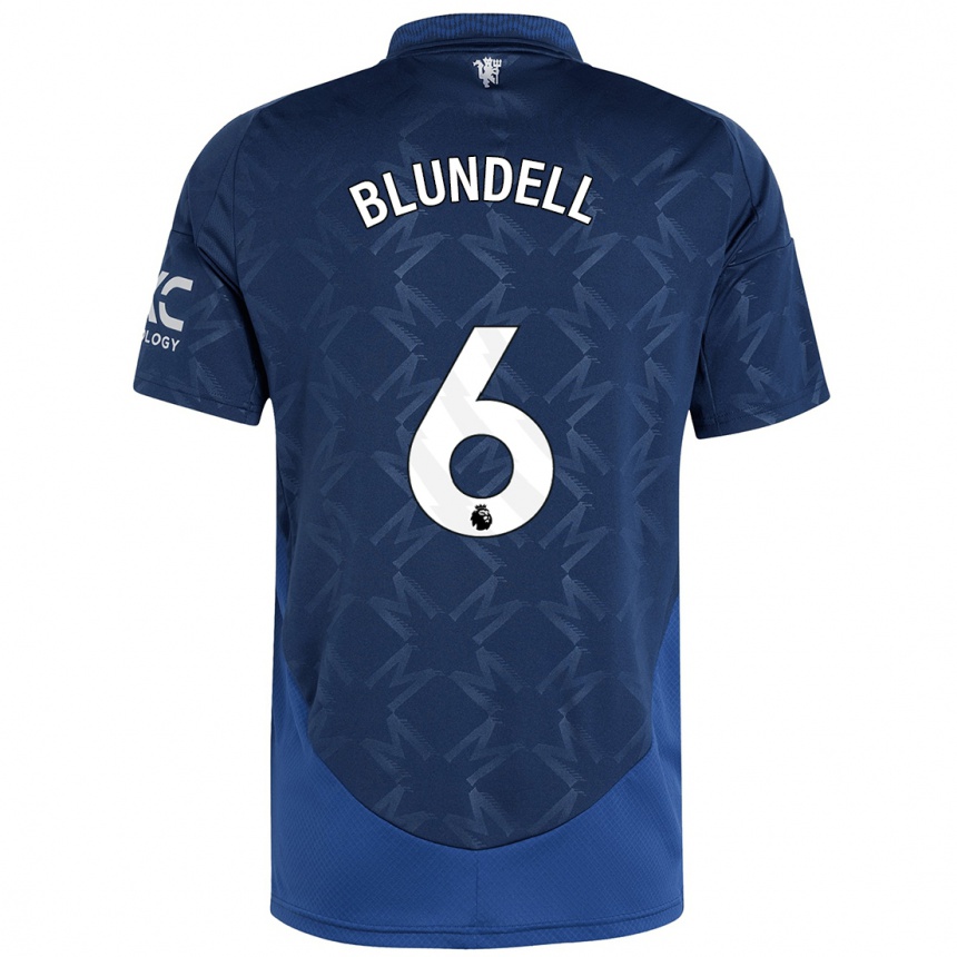 Niño Fútbol Camiseta Hannah Blundell #6 Índigo 2ª Equipación 2024/25 Perú