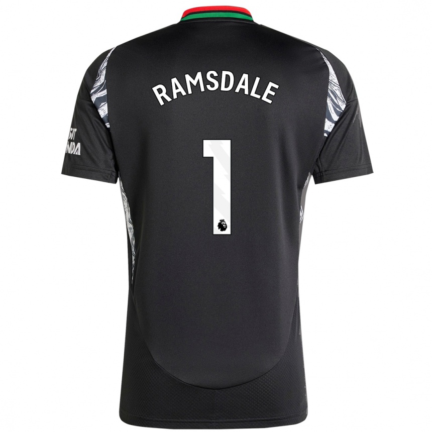 Niño Fútbol Camiseta Aaron Ramsdale #1 Negro 2ª Equipación 2024/25 Perú