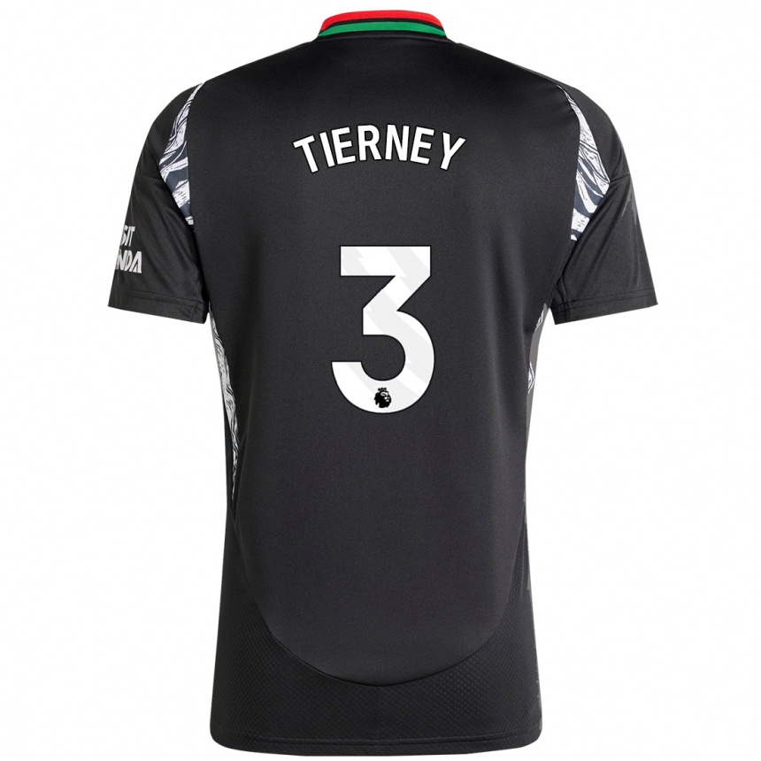 Niño Fútbol Camiseta Kieran Tierney #3 Negro 2ª Equipación 2024/25 Perú