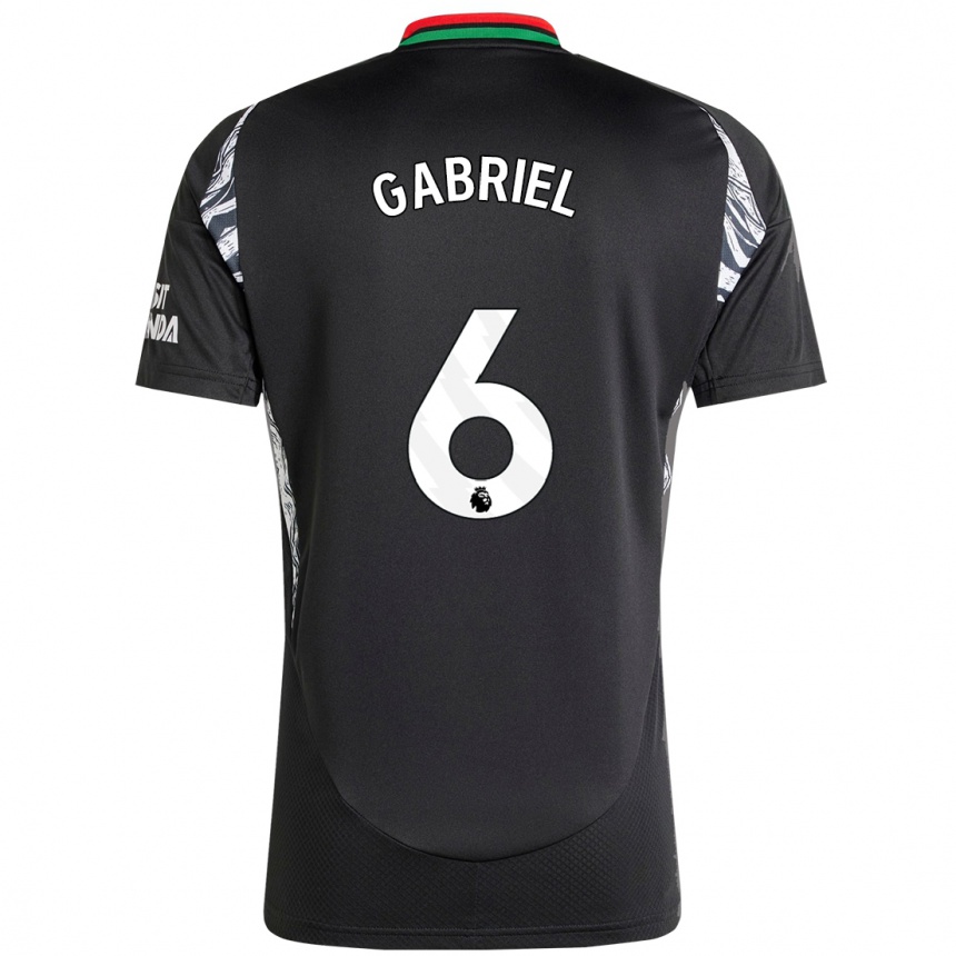 Niño Fútbol Camiseta Gabriel Magalhaes #6 Negro 2ª Equipación 2024/25 Perú