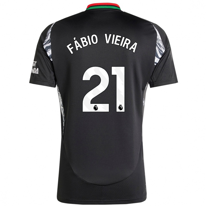 Niño Fútbol Camiseta Fabio Vieira #21 Negro 2ª Equipación 2024/25 Perú