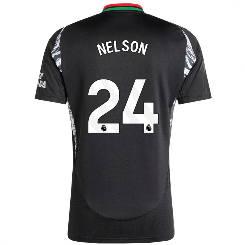 Niño Fútbol Camiseta Reiss Nelson #24 Negro 2ª Equipación 2024/25 Perú