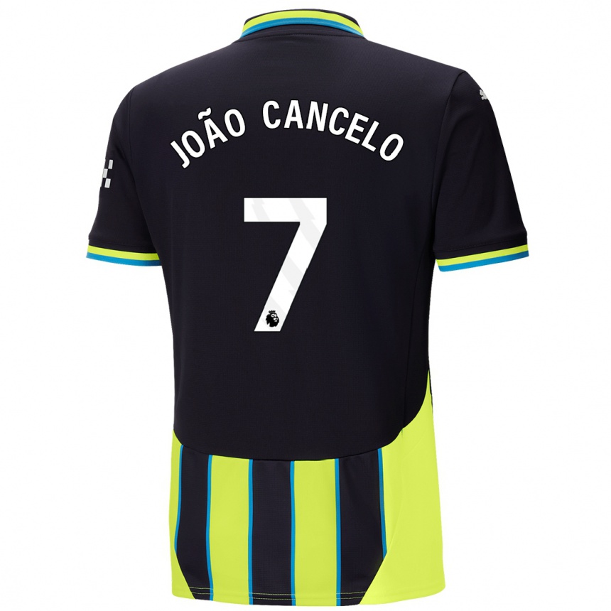 Niño Fútbol Camiseta Joao Cancelo #7 Azul Amarillo 2ª Equipación 2024/25 Perú