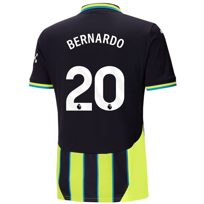 Niño Fútbol Camiseta Bernardo Silva #20 Azul Amarillo 2ª Equipación 2024/25 Perú