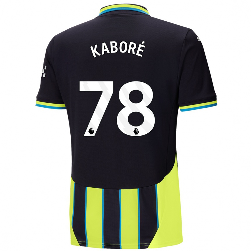 Niño Fútbol Camiseta Issa Kabore #78 Azul Amarillo 2ª Equipación 2024/25 Perú