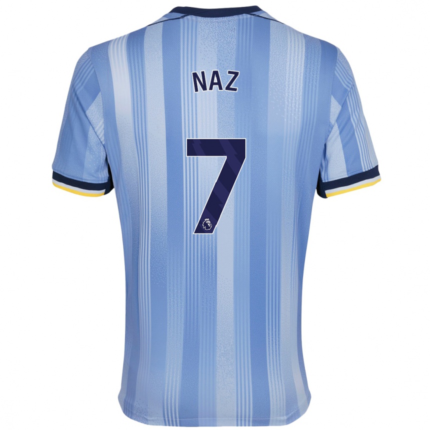 Niño Fútbol Camiseta Jessica Naz #7 Azul Claro 2ª Equipación 2024/25 Perú