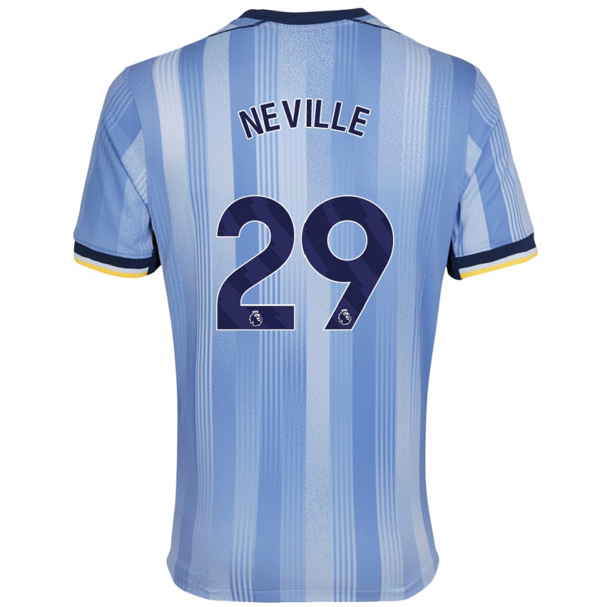 Niño Fútbol Camiseta Ashleigh Neville #29 Azul Claro 2ª Equipación 2024/25 Perú