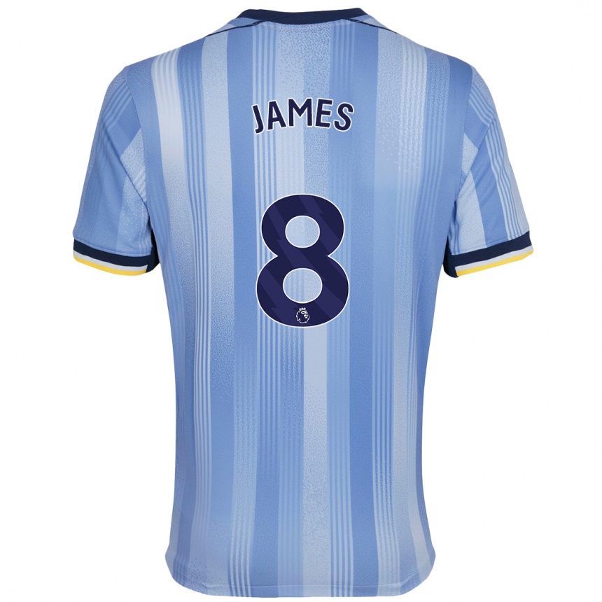 Niño Fútbol Camiseta Angharad James #8 Azul Claro 2ª Equipación 2024/25 Perú