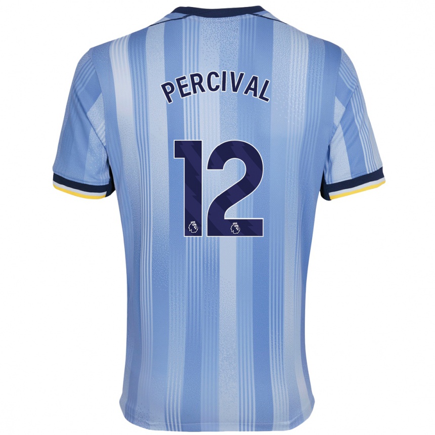 Niño Fútbol Camiseta Ria Percival #12 Azul Claro 2ª Equipación 2024/25 Perú