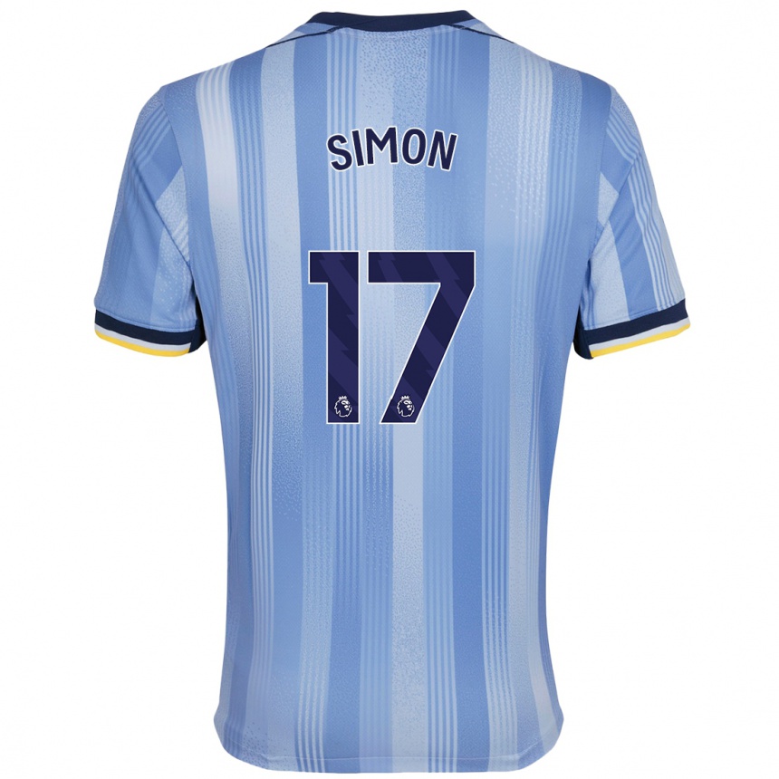 Niño Fútbol Camiseta Kyah Simon #17 Azul Claro 2ª Equipación 2024/25 Perú