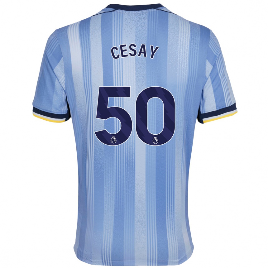 Niño Fútbol Camiseta Kallum Cesay #50 Azul Claro 2ª Equipación 2024/25 Perú