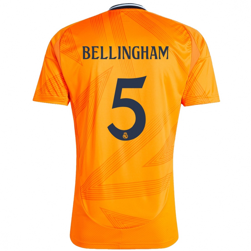 Niño Fútbol Camiseta Jude Bellingham #5 Naranja 2ª Equipación 2024/25 Perú