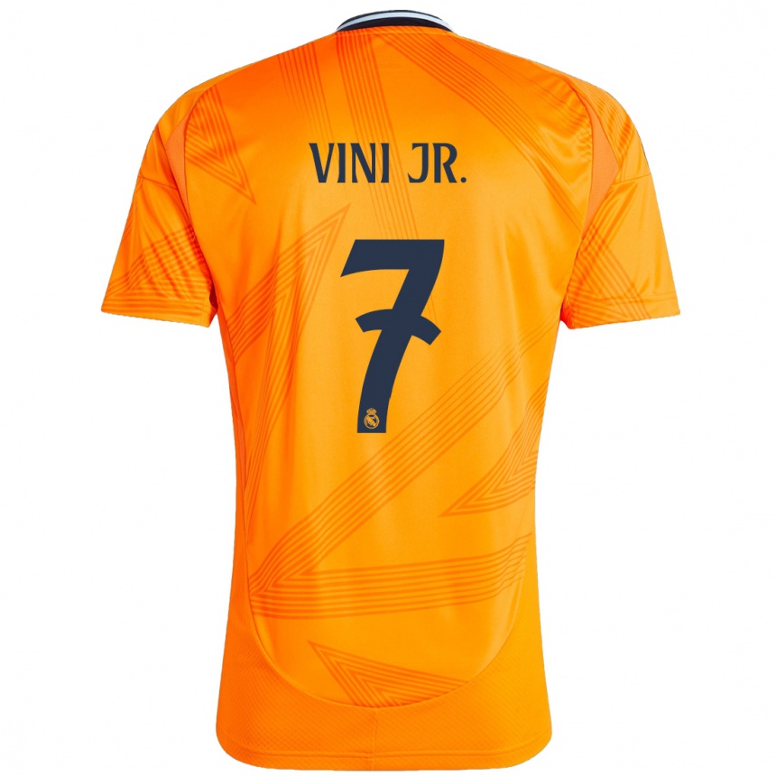 Niño Fútbol Camiseta Vinicius Junior #7 Naranja 2ª Equipación 2024/25 Perú