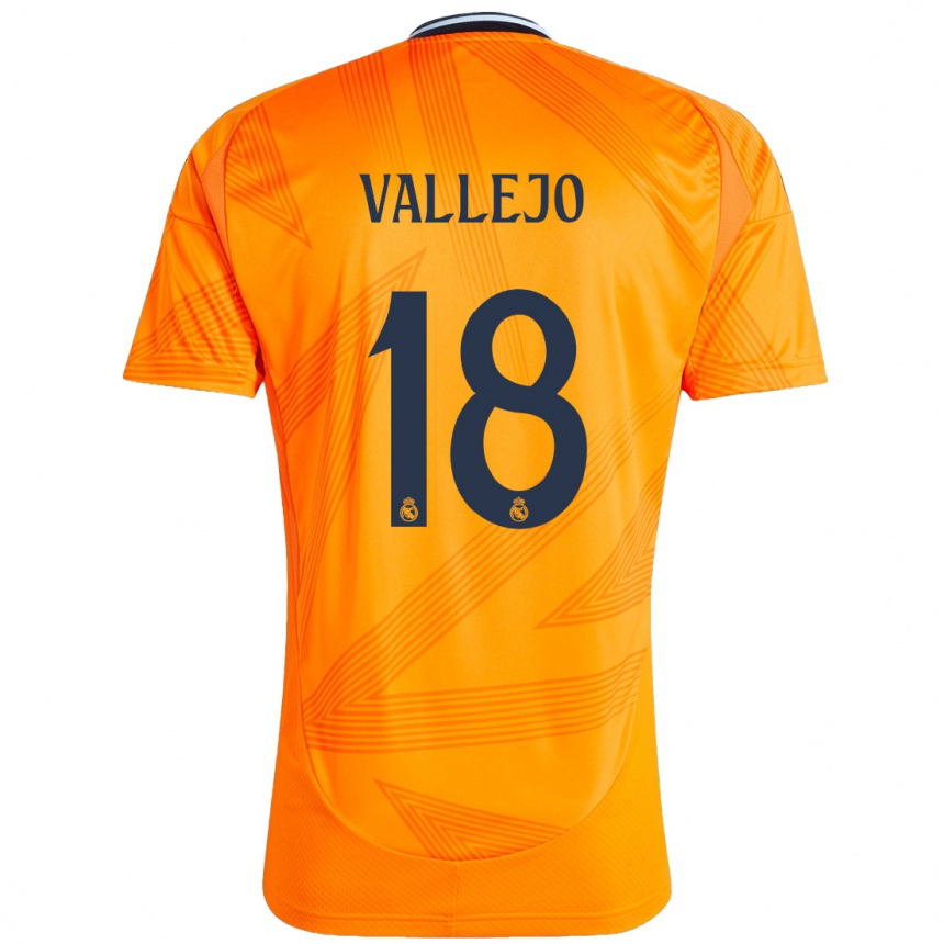 Niño Fútbol Camiseta Jesus Vallejo #18 Naranja 2ª Equipación 2024/25 Perú